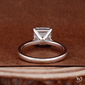 Anillo de Compromiso y Boda Solitario Clásico y Audaz con Diamante Cultivado en Laboratorio de 3 Quilates con Corte Asscher, Engaste Catedral, Oro Sólido de 10K, Certificado IGI - Product Image 3