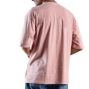 T-shirt Oversize Homme Streetwear Personnalisé OEM 100% Coton Épaules Tombantes Uni Décontracté Vente en Gros Fabricant - Product Image 4