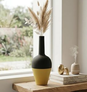 Florero Decorativo Metálico Hecho a Mano con Textura Amarilla y Negra para Decoración del Hogar y Oficina, en Venta al Mejor Precio - Product Image 3