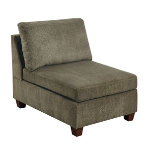 Divano Angolare Modulare Contemporaneo in Tessuto Chenille Color Beige Senza Braccioli per Arredamento Soggiorno - Product Image 1