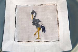 Serviettes carrées personnalisées monogrammées 100% lin, brodées et ourlées, réutilisables, style japonais, pour la maison, le café, le bar, le restaurant - Product Image 5