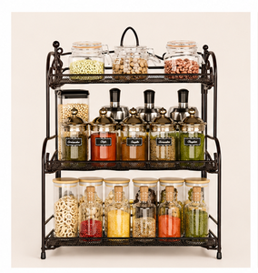 3-Tier Multi-functional Metal Spice <b>Rack</b> Organizer <b>Kitchen</b> <b>Storage</b> <b>Rack</b> & Bathroom Counter Organizer Standing Shelf - Product Image 4
