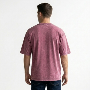 Custom Washed <b>Men</b> T <b>Shirt</b> 200g Heavyweight Cotton Oversized Anti-Wrinkle Crew Neck Streetwear Casual Top - Product Image 5