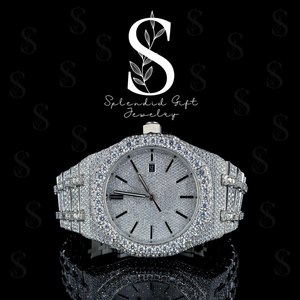 Reloj de Acero Inoxidable con Diamantes Moissanite VVS, Estilo Iced Out, para Hombre, Reloj de Pulsera de Lujo, Joyería Hip Hop, Resistente al Agua - Product Image 2