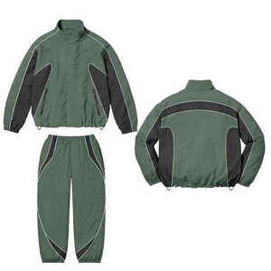 Ensemble de survêtement bleu personnalisé pour homme – Veste coupe-vent imperméable et pantalon décontracté, idéal pour le sport et le jogging, coupe ample - Product Image 6
