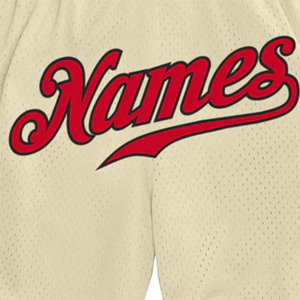 Shorts de baseball personnalisés en tissu mesh beige, vêtements de sport, nom et numéro personnalisés, respirants, shorts d'entraînement athlétique - Product Image 4