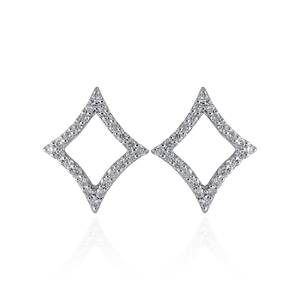 Pendientes de Diamantes Minimalistas Kite Gleam, con Forma de Diamante, Oro Amarillo de 18K con Diamantes Cultivados en Laboratorio, Fabricación de Joyería Fina - Product Image 1