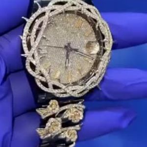 Montre de luxe neuve de haute qualité sertie de diamants de laboratoire incolores pour hommes, prix de gros de la meilleure qualité - Product Image 3