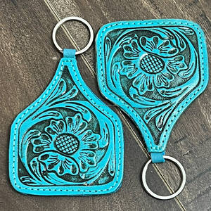 Super promotion de septembre 2026 : Porte-clés en cuir véritable turquoise, accessoire pour la maison, le bureau et les cadeaux - Product Image 5
