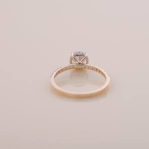 IGI Certified Round Brilliant Lab Grown Diamond Solitaire Engagement/Wedding Ring in <b>Solid</b> 925 Sterling <b>Silver</b> with Pavé Band - Product Image 4