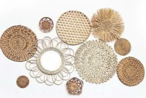 Ensemble de paniers de rangement en rotin vintage en forme de cœur, décoration murale, utilisation pour mariage, design flexible, plusieurs tailles, fabriqué au Vietnam - Product Image 6