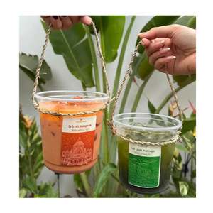 Handmade Natural Seagrass <b>Cup</b> Holder For Takeaway Coffee <b>Cups</b> <b>Reusable</b> Drink Carrier Accessory For <b>Cafes</b> And Beverage Wholesale - Product Image 5