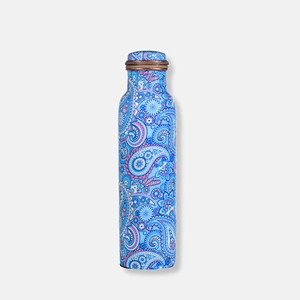 Botella de Agua de Cobre Martillado de Lujo, 1 Litro, Botella Metálica Reutilizable para Gimnasio, Yoga y Viajes - Product Image 4