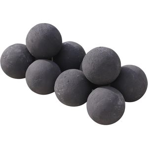 Set di palle da fuoco in ceramica da 3 pollici nero notte moderno accessorio per caminetto interno/esterno in cemento spazzolato aspetto tavoli per focolari - Product Image 1