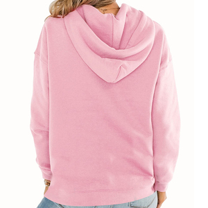 Nouveau sweat à capuche décontracté pour femme, coupe oversize, épaules tombantes, court au niveau du nombril, avec fermeture éclair et ourlet élastique, manches longues, 100 % polaire - Product Image 6