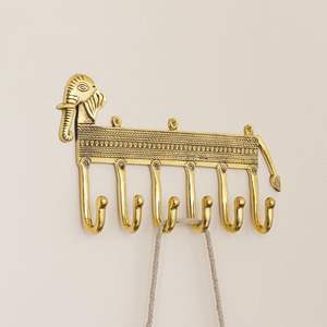 Última Colección de Ganchos de Latón de Gran Tamaño, Acabado Dorado Pulido, Diseño Artesanal, Ecológicos y Duraderos, Organizadores de Llaves para Pared - Product Image 1