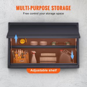 Armadio Metallico per Stoccaggio, Capacità di Carico 120 libbre per Ripiano, Scaffali da Garage in Acciaio Verniciato a Polvere Montati a Parete, Altezza 20 Piedi - Product Image 4