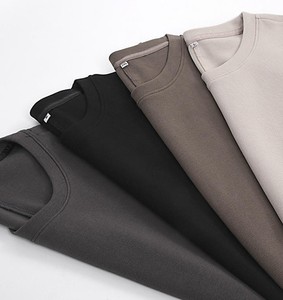 T-shirts en toile de coton surdimensionnés pour hommes, couleur unie, coupe ajustée, épaules tombantes, style streetwear, grandes tailles, décontracté, livraison rapide - Product Image 3