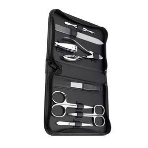 Stainless Steel Nail <b>Kit</b> With Clipper Scissors File Tweezers Portable <b>Manicure</b> Set In Black Bag Classic Style - Product Image 6
