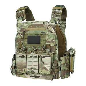 Gilet lesté camouflage Woodland en tissu durable avec plusieurs poches frontales, panneau à boucles, ajustement réglable, pour la force et le fitness - Product Image 1