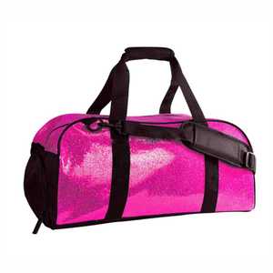 Orange Metallic <b>Duffel</b> <b>Bag</b> with Black Handles Large Capacity Zipper Closure Sport Fitness Travel Gym <b>Bag</b> - Product Image 2