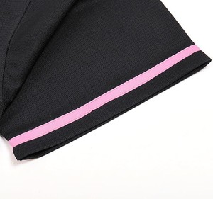 Unisex Black Baseball Jersey With <b>Pink</b> Trim Short Sleeve Mesh Breathable Relaxed Fit Adult All Seasons - Product Image 3