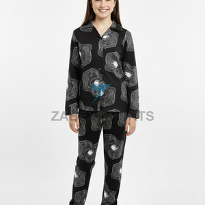 Conjunto de Pijama de Satén Romántico para Mujer con Logotipo Personalizado, 2 Piezas, Suave, Liso, Transpirable, de Secado Rápido, Poliéster/Algodón, Ropa de Dormir de Verano - Product Image 5