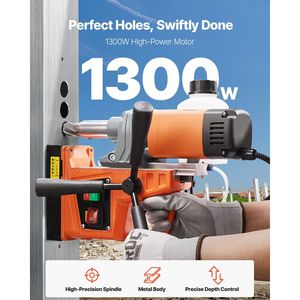 Trapano Magnetico Portatile Elettrico da 1300W, Diametro di Foratura 1.6, 810 RPM Velocità a Vuoto, 2810 Lbf Potenza di Foratura - Product Image 2