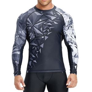 Printed Full Sleeve Spandex Polyester <b>Rash</b> <b>Guard</b> <b>BJJ</b> <b>Rash</b> <b>Guard</b> MMA <b>Rash</b> <b>Guard</b> <b>BJJ</b> <b>Rash</b> <b>Guard</b> Compression Shirt MMA Rashguard - Product Image 1
