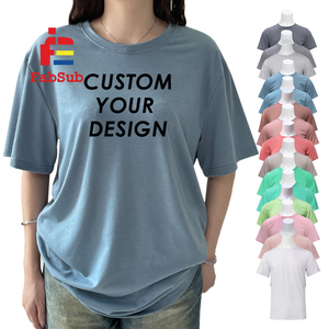 เสื้อยืดแขนสั้นผู้หญิงผู้ชายแบบสั่งทำราคาโรงงาน ผ้าโพลีเอสเตอร์ 100% สำหรับงานซับลิเมชั่น - Product Image 1