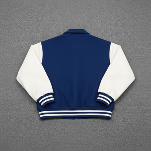 Classic <b>Men</b> Varsity <b>Jacket</b> Letterman Style Snap Button Closure Ribbed Collar Long Sleeve Casual Streetwear Outerwear <b>Jackets</b> - Product Image 2