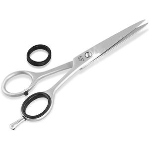 Tijeras Profesionales de Acero Inoxidable para Cortar el Cabello, para Diestros, 30 Dientes, Mango Ergonómico, Inserto de Dedo Negro Extraíble, para Barbería - Product Image 5