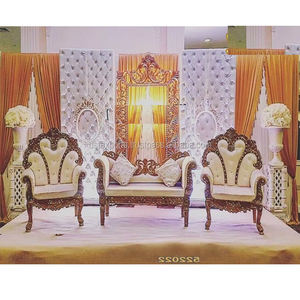 Décor de scène de mariage asiatique en cuir capitonné, panneaux de scène de réception exclusifs en cuir capitonné, murs arrière en cuir capitonné blancs, panneaux de scène de mariage Danemark - Product Image 1