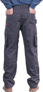 Men's Dark Gray <b>Work</b> <b>Pants</b> <b>Cargo</b> Style Abrasion Resistant Cotton Uniform Trousers - Product Image 2