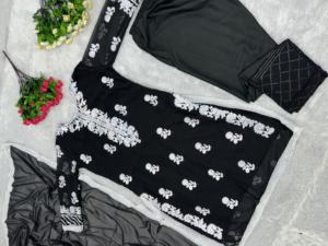 Nueva colección elegante mujer Festival fiesta rayón Kurtis Chanderi algodón Dupatta traje hermoso Salwar Kameez indio paquistaní - Product Image 2