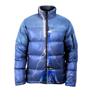 Best Material Polyester Sublimation Women's Down <b>Jacket</b> Windproof With Hot Quality Customized Logo Printing Men's Puffy <b>Jacket</b> - Product Image 1