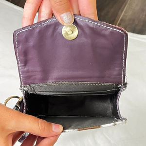 Hot-Selling Genuine Checkered Leather <b>Small</b> Coin <b>Purse</b> Cowhide Leather Mini Card Holder Money Bag With Wristlet Strap foe Women - Product Image 6