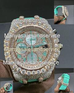 Reloj de Pulsera de Oro Rosa de Dos Tonos con Moissanita VVS, Caja de Acero Inoxidable, Resistencia al Agua de 10 Bares, Cierre de Pulsera - Product Image 2