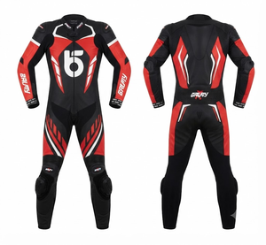 Traje de Carreras Personalizado para Hombre en Cuero Vacuno/Canguro, Mono de Una Pieza con Armadura de Nivel 2 CE, Hecho a Medida, Protección OEM - Product Image 1