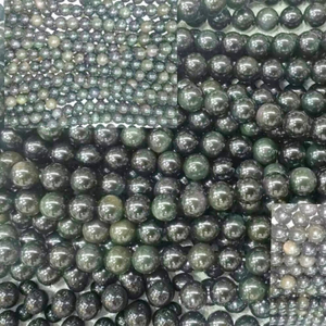 Prix d'usine, pierres précieuses naturelles, obsidienne noire, perles rondes, fils de perles, Feng Shui, pour bracelets, fabrication de bijoux - Product Image 2
