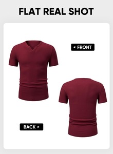 Camiseta de punto gofrado con logotipo personalizado, mezcla de algodón suave, ropa de moda de fábrica - Product Image 6