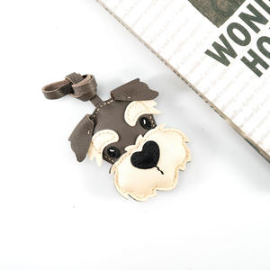 Genuine Leather Holder with Keyring Protective Case Cover Custom Logo Leather <b>Keychain</b> Wholesale - Product Image 3