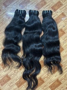 Extensiones de Cabello Humano Remy Indio, Ondulado, Doble Trama, Hechas a Máquina, Color Negro, Longitud Completa - Product Image 2