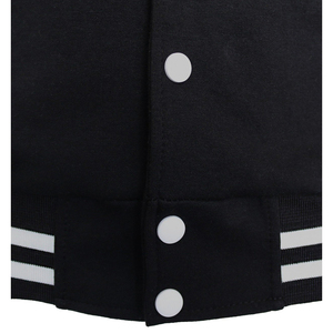 <b>Men's</b> Black <b>White</b> Regular Fit Preppy Style Turn-down Collar Polyester Shell Cotton Lining Varsity <b>Jacket</b> Available For Sale - Product Image 4