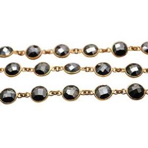 Conector de circonitas redondas chapado en oro de 18 quilates con engaste de plata de ley 925 y cadenas - Product Image 2