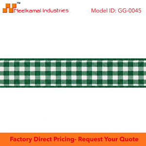 ริบบิ้นโกรเกรนลายตารางสีเขียวขาวขนาด 15 มม. ขายส่ง สำหรับบรรจุภัณฑ์งานเทศกาล ของตกแต่งห่อของขวัญ เครื่องประดับผม งานฝีมือ DIY - Product Image 6