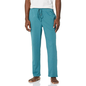 Teal Blue Plus Size Men Lounge <b>Pyjama</b> Pants Jersey Button Fly Drawstring Elastic Waist Trouser - Product Image 2