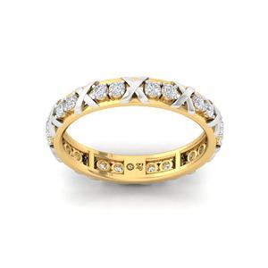 Elegante Anillo de Eternidad con Diamantes Cultivados en Laboratorio en Plata de Ley 925 con Acabado Chapado en Oro de 10K para Mujer, Lujoso - Product Image 5