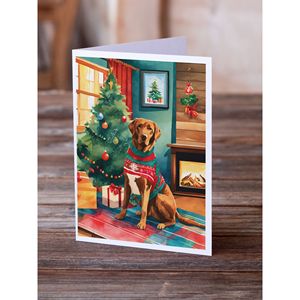 Chesapeake Bay Retriever lunatique carte de voeux de Noël Pack 8 vierge A7 taille 5x7 cartes de note avec enveloppes - Product Image 2