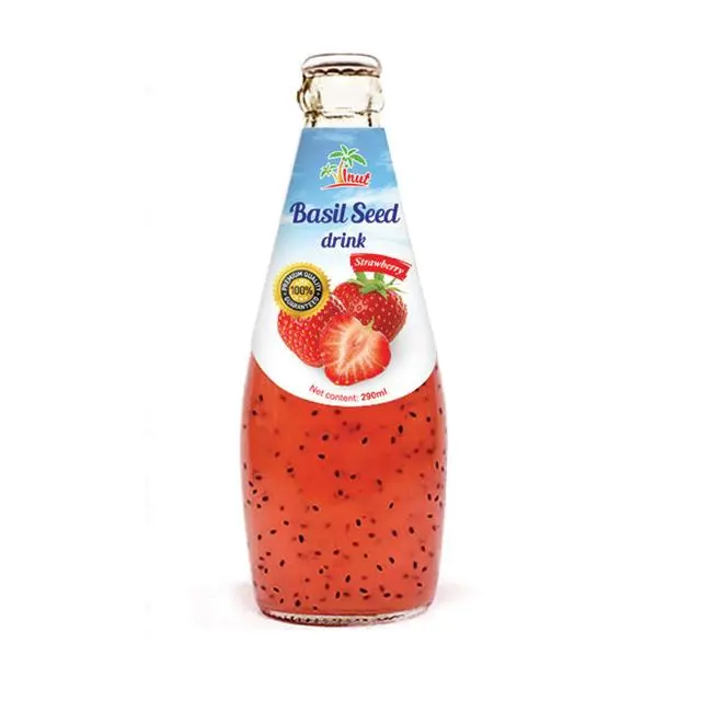 290ml VINUT Basil Seed Drink With Strawberry OEM Beverage Manufacturer Directory New Product 2023 strawberry juice bottle
